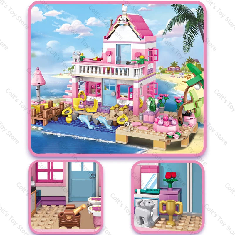 Holiday Seaside Villa Building Blocks Set
