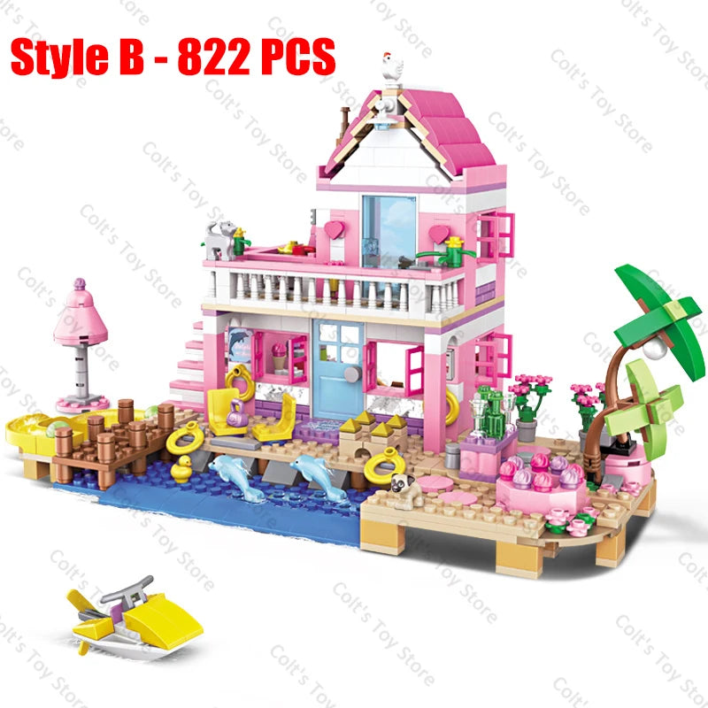 Holiday Seaside Villa Building Blocks Set