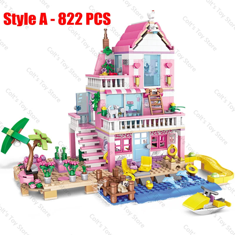Holiday Seaside Villa Building Blocks Set