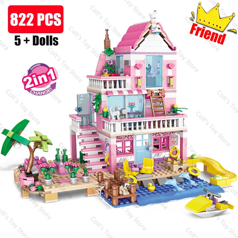Holiday Seaside Villa Building Blocks Set