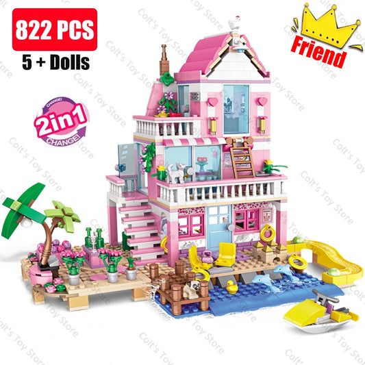 Holiday Seaside Villa Building Blocks Set
