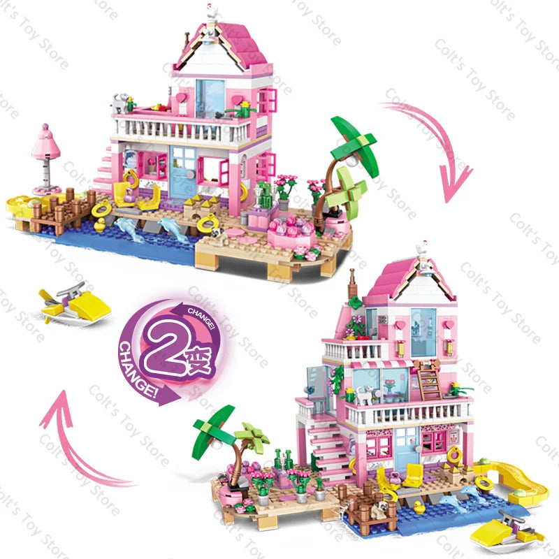 Holiday Seaside Villa Building Blocks Set
