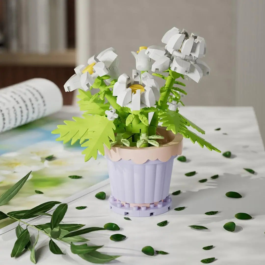 Flower Bouquet Basket Building Blocks